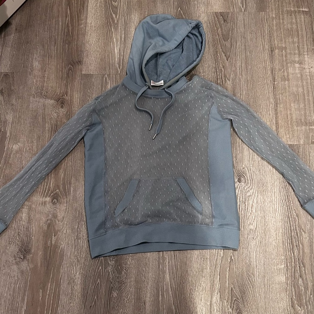 RED Valentino blue sheer beautiful hoodie